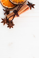 Anise, cinnamon, orange and nutmeg ingredients