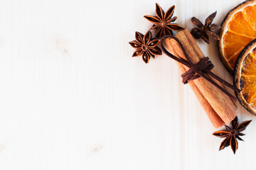 Anise, cinnamon, orange and nutmeg ingredients
