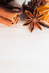 Anise, cinnamon, orange and nutmeg ingredients