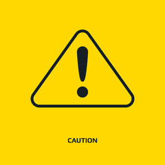 Hazard warning attention sign with exclamation mark symbol