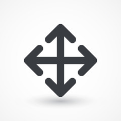 Arrows move sign line vector icon. Direction sign