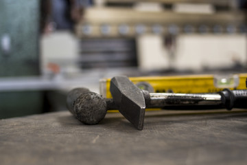 Manual workshop tools hammers workbench shop mechanical consturction mencave workspace