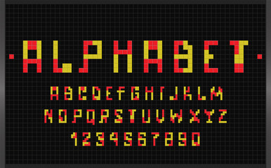 Alphabet Set Made of Toy Construction Brick Blocks Isolated Whit