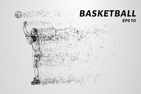 Basketball player makes a throw. Basketball design concept