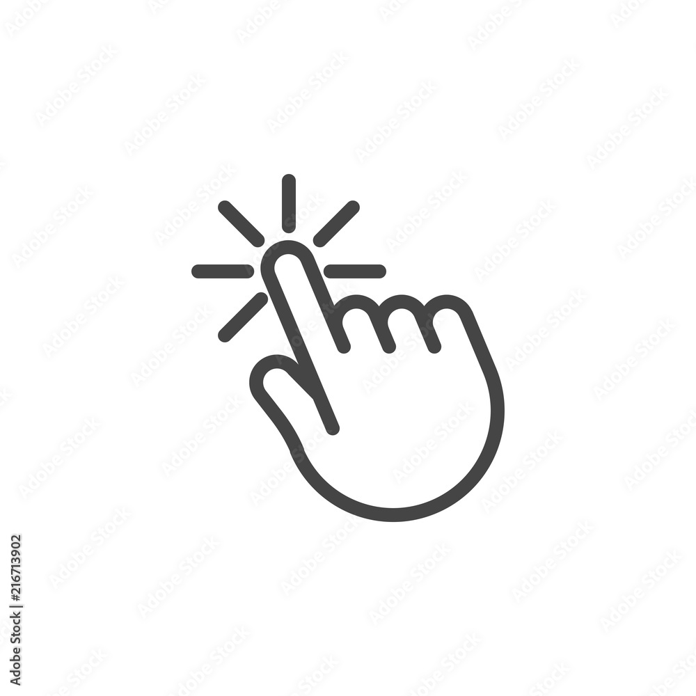 Fototapete hand cursor click. web graphic icon for websites and mobile applications interfaces, online stores, 