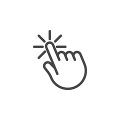 Hand cursor click. Web graphic icon for websites and mobile applications interfaces, online stores, messengers. Computer mouse pointer. Internet tap sign. Vector illustration isolated