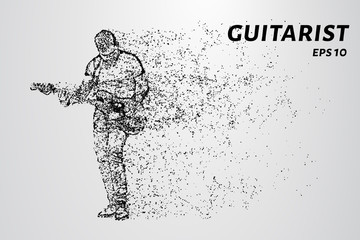 Guitarist playing the guitar. Vector illustration.
