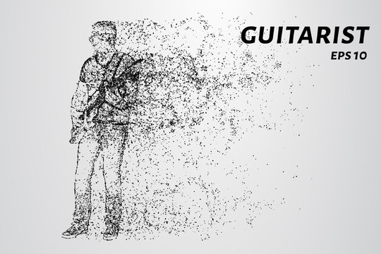 Guitarist playing the guitar. Vector illustration.