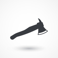 Fototapeta premium Axe sign line vector icon. hatchet sign