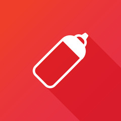 Baby bottle with pacifier nipple vector icon. Milk bottle symbol. Kid food sign