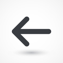 Arrow left sign line vector icon.  Direction sign