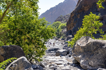 Trek in Nakhr Wadi - Jebel Shams gorge - Sultanate of Oman