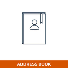 Contact book icon. Notepad. Address book line