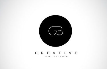 GB G B Logo Design with Black and White Creative Text Letter Vector.