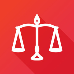 Scales sign vector icon. Weight measure sign