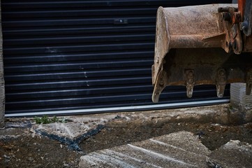 Digger ( digger bucket ) at construction