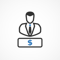 Investor Vector Icon. Businessman dollar icon