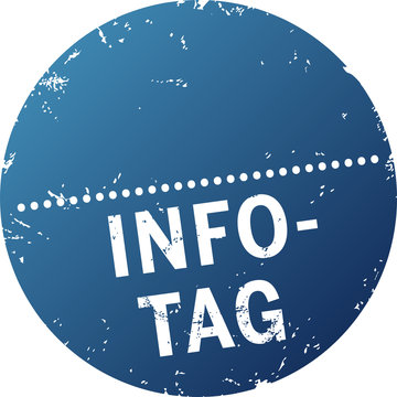Button Info-Tag blau zerkratzt