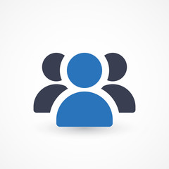 Group of people sign icon. User group network. UI website navigation. Social network icons. Group of friends. Corporate team group. Leader icon. Community icon. Multiple users silhouette.