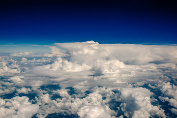 Naklejka premium beautiful clouds view from the window of an airplane