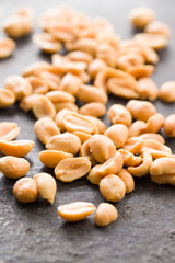 Salted roasted peanuts.