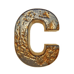 Rusted metal letter C