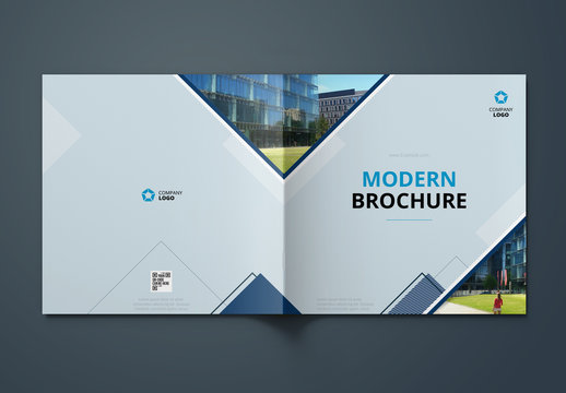Blue Square Brochure Cover Layout