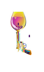 Shot drink. Revolver wine glass. Printing on T-shirts and other items. Vector illustration isolated