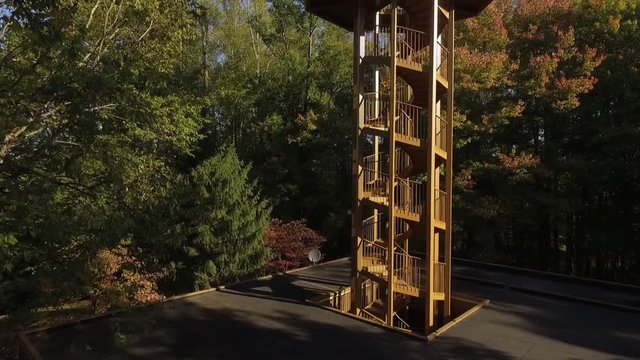 Drone Footage of the observation tower at Edgar Evans State Park, TN Fall 2017