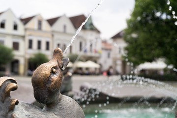 Fountain in the center of Zilina city. Slovakia