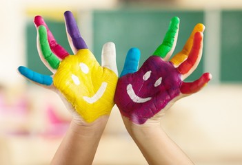 Hands of Painted Child