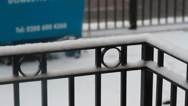 snow rail winter london