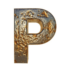 Rusted metal letter P