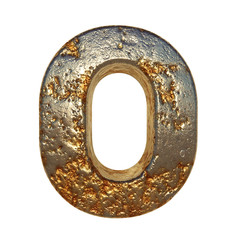 Rusted metal letter O