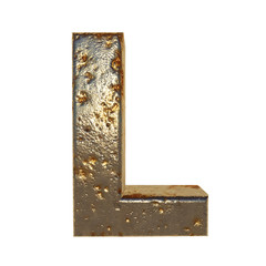 Rusted metal letter L