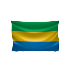 Gabon flag, vector illustration