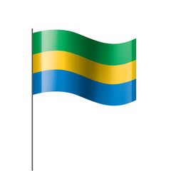 Gabon flag, vector illustration