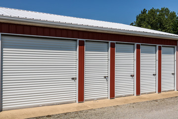 Fototapeta premium Numbered self storage and mini storage garage units