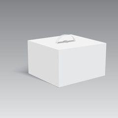 PrintBlank paper or cardboard box with handle. Vector