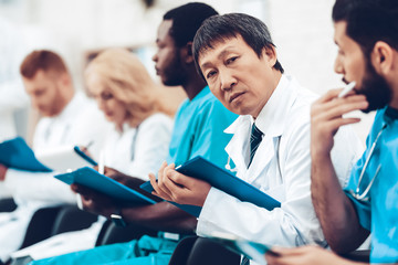 Asian Doctor Camera Staring During The Lecture.