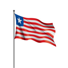 Fototapeta premium Liberia flag, vector illustration