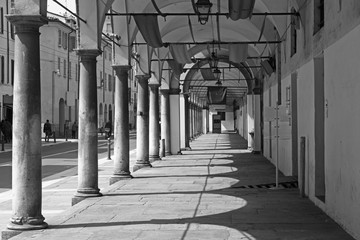 Parma - The porticoes of State archive building.
