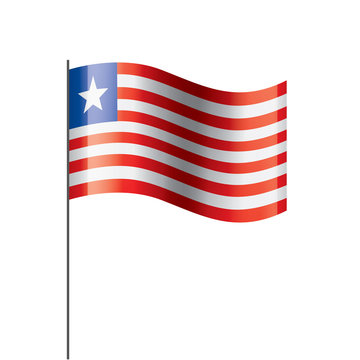 Liberia flag, vector illustration