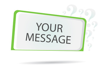 Vector banner with question mark. Frame for text. Frame for the banner. Block with a note on the site. Cartoon frame for text. Design for school postcards