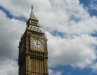 Fototapeta na wymiar Big Ben Clock Tower and sky