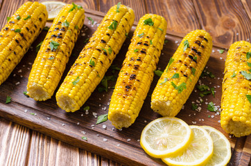 Barbecue of grilled corn