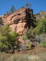 View of Red Rocks in West Fork of Oak Creek Canyon