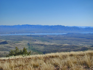Scenic View of Roosevelt Lake in Desert in Arizona