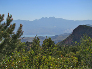 Scenic View of Four Peaks and Roosevelt Lake in Arizona