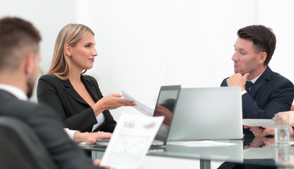 business team discussing a new financial project